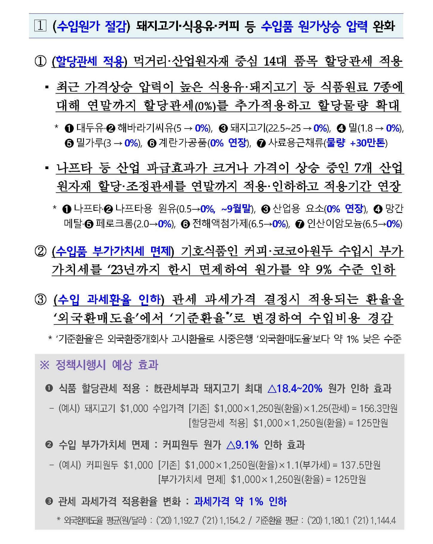 보도자료 수입원가 절감