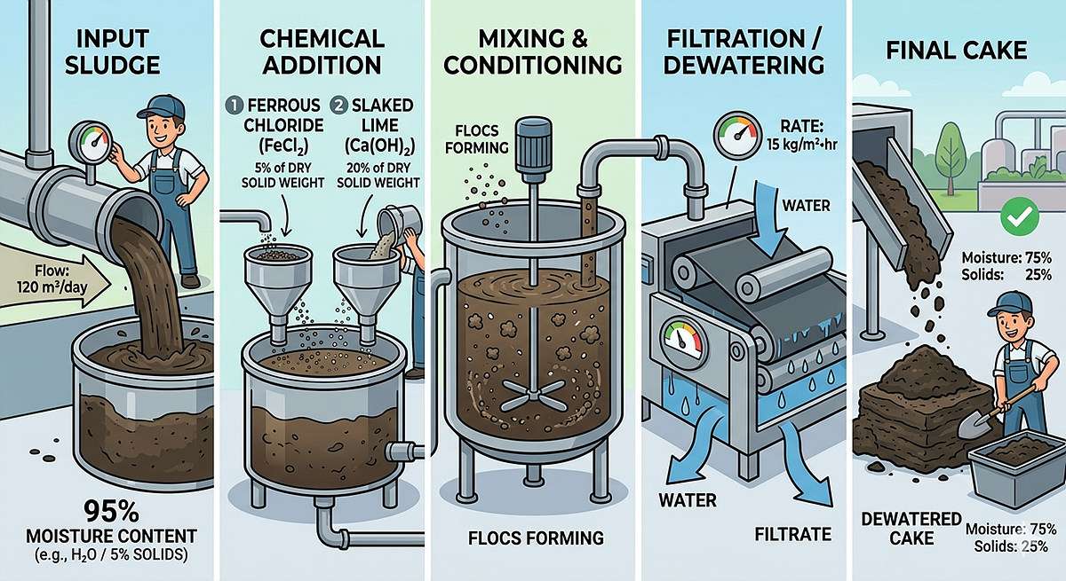 슬러지 여과속도로 탈수 cake