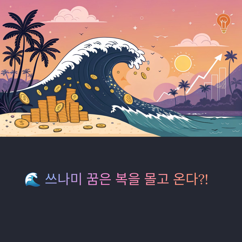 쓰나미가 오는장면 그림