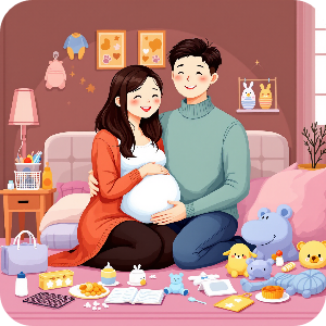 임신한 부부 이미지