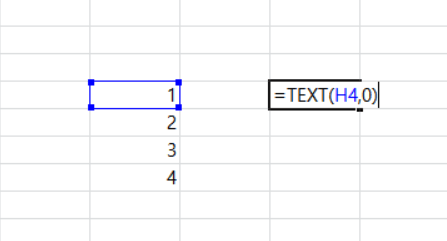 1를 TEXT로 바꾸는 TEXT함수 엑셀 예시화면