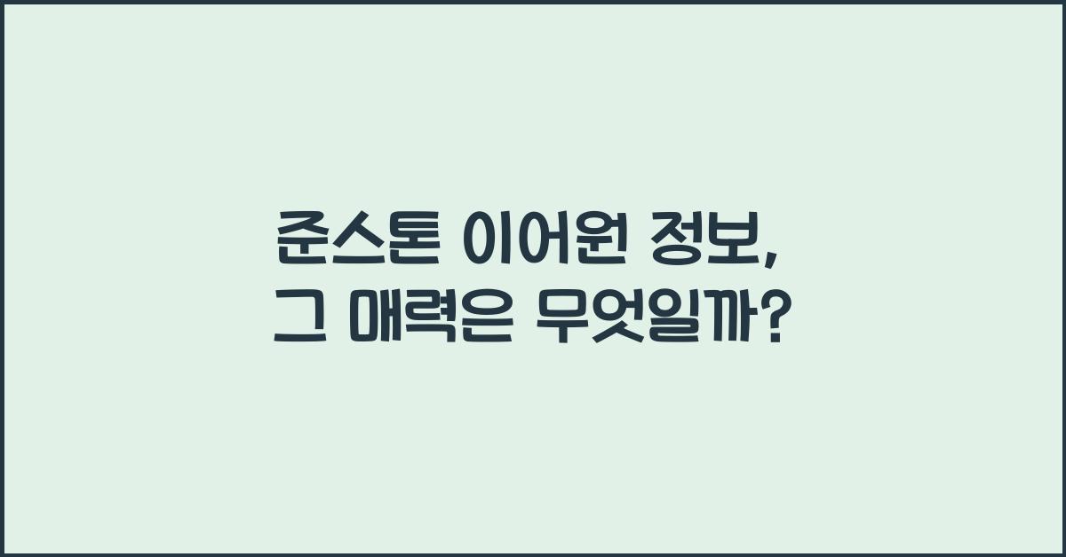 준스톤 이어원 정보