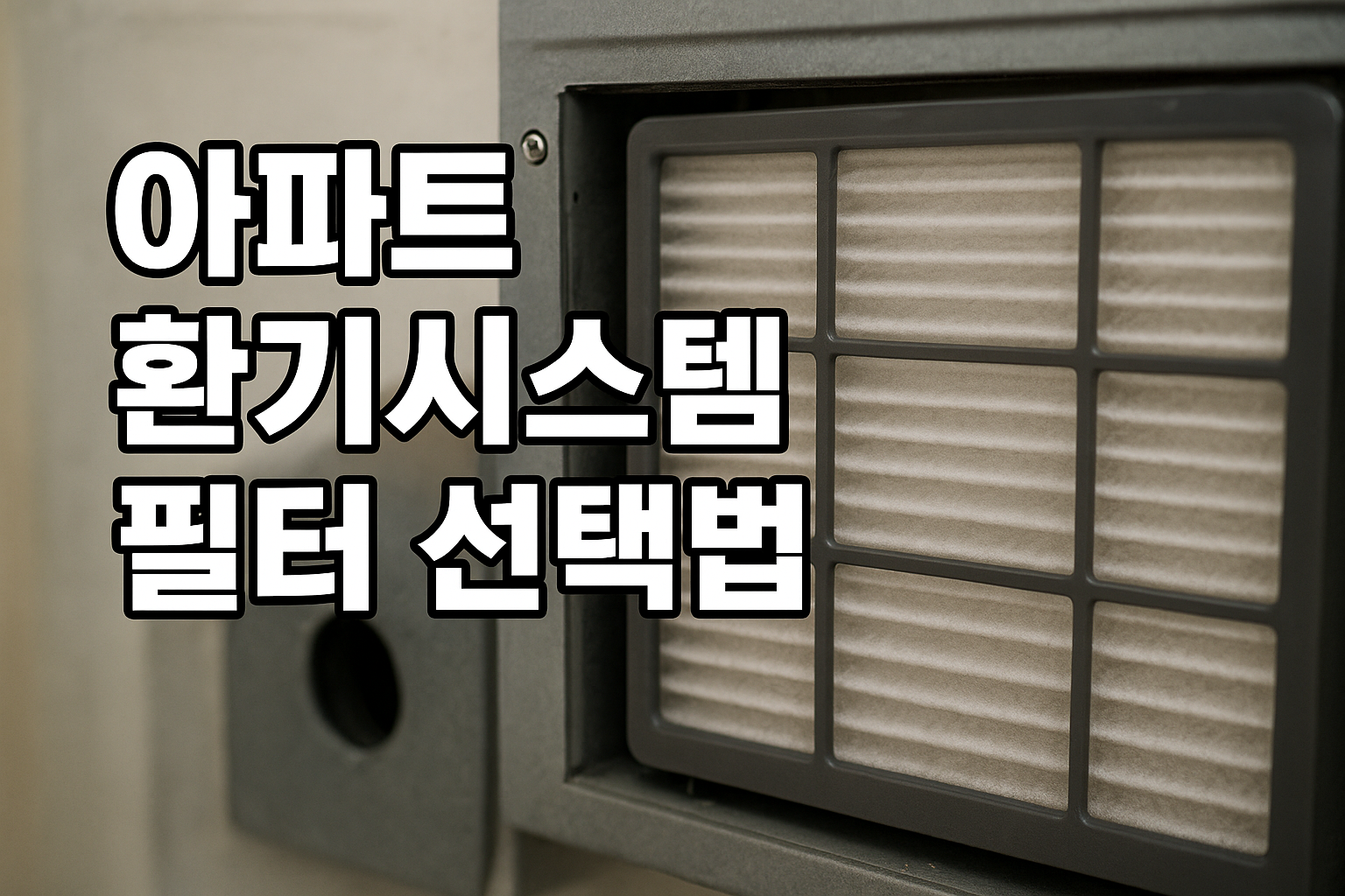 아파트 환기시스템 필터 선택법