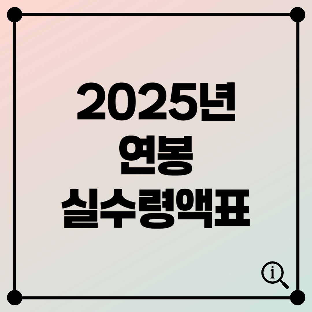 2025 연봉 실수령액표 총정리 - 연봉 3천부터 1억까지! 월급 실수령액 확인