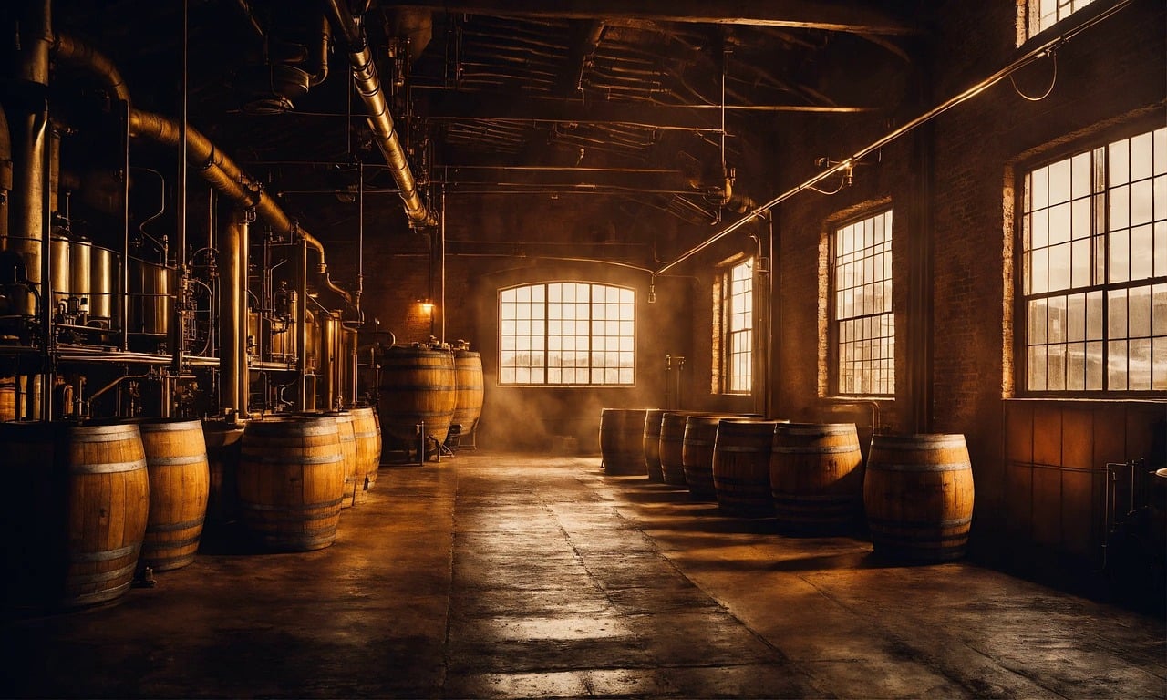 위스키 양조장과 관련된 사진