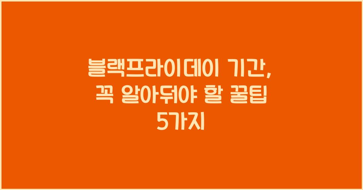 블랙프라이데이 기간
