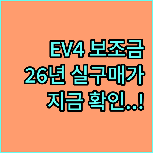 기아 EV4 롱레인지 2026년 보조..