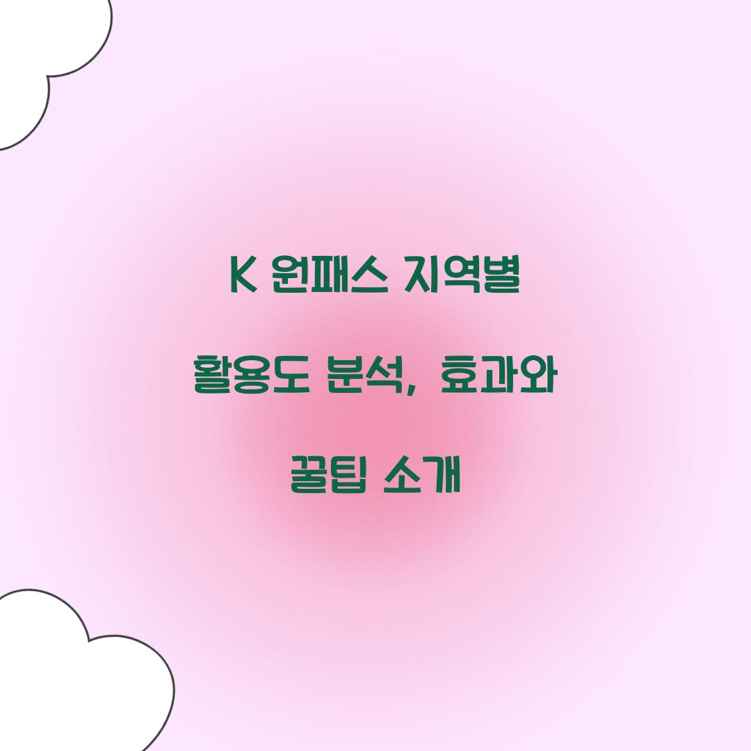 K 원패스 지역별 활용도 분석