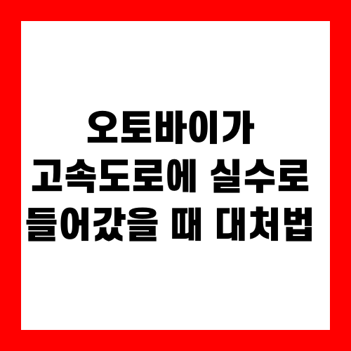 오토바이가 고속도로에 실수로 들어갔을 때 대처법