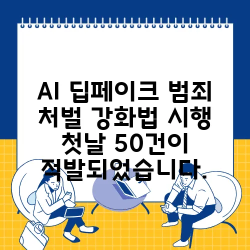 AI 딥페이크 범죄 처벌 강화법 시행 첫날 50건이 적발되었습니다.