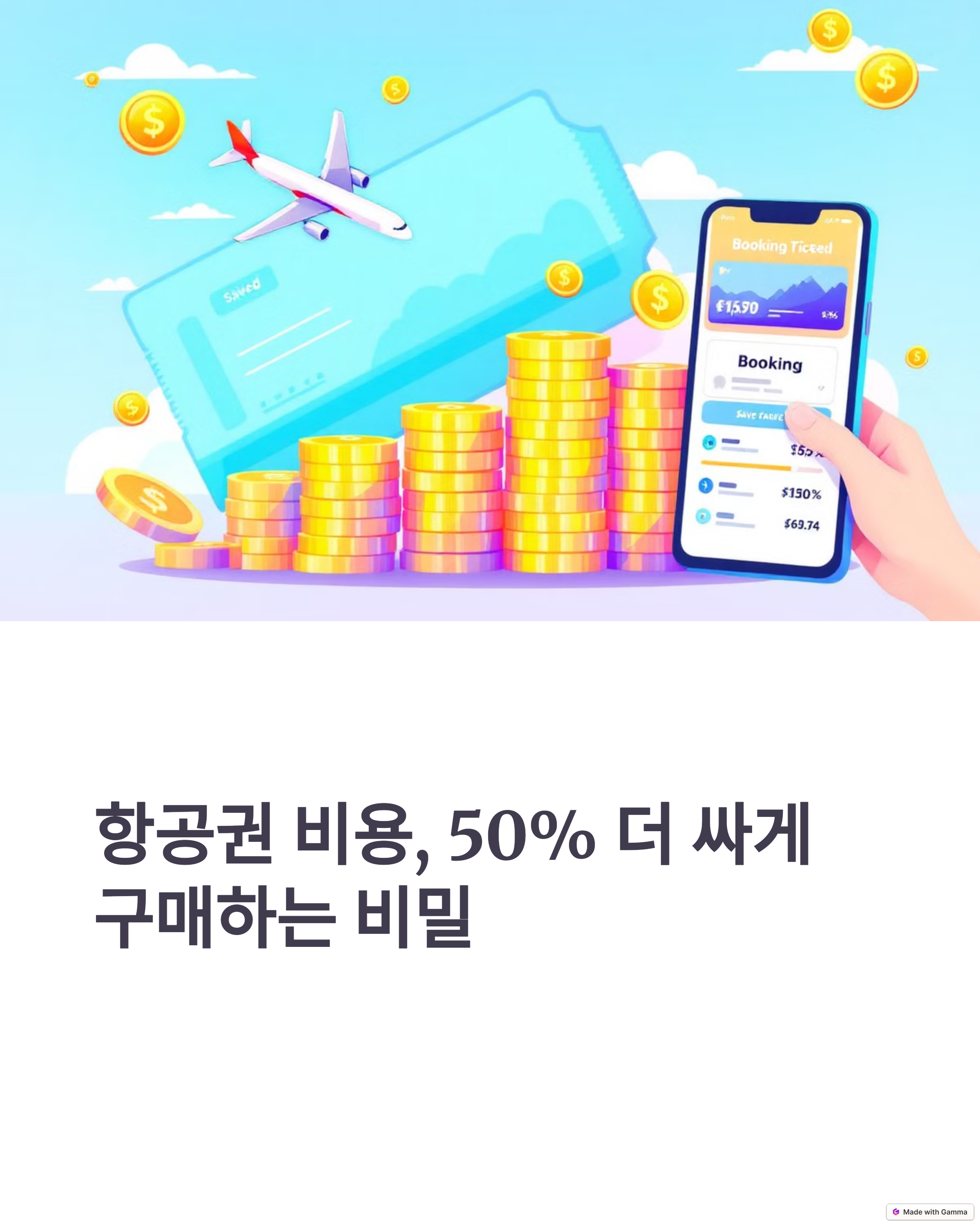 항공권 비용 50% 싸게 구매 하는 비결