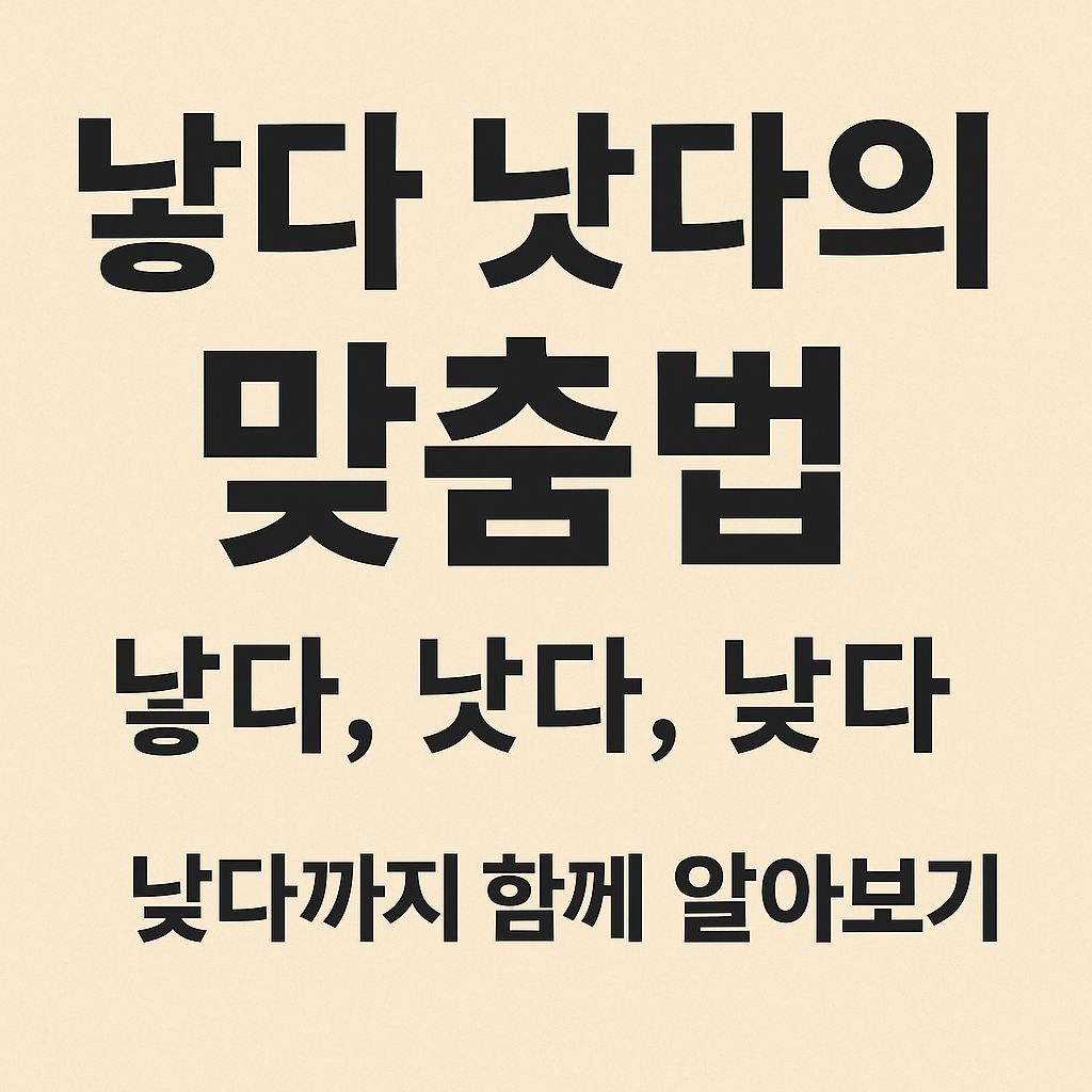 낳다 낫다의 맞춤법 완벽 정리! 낮다까지 함께 알아보기