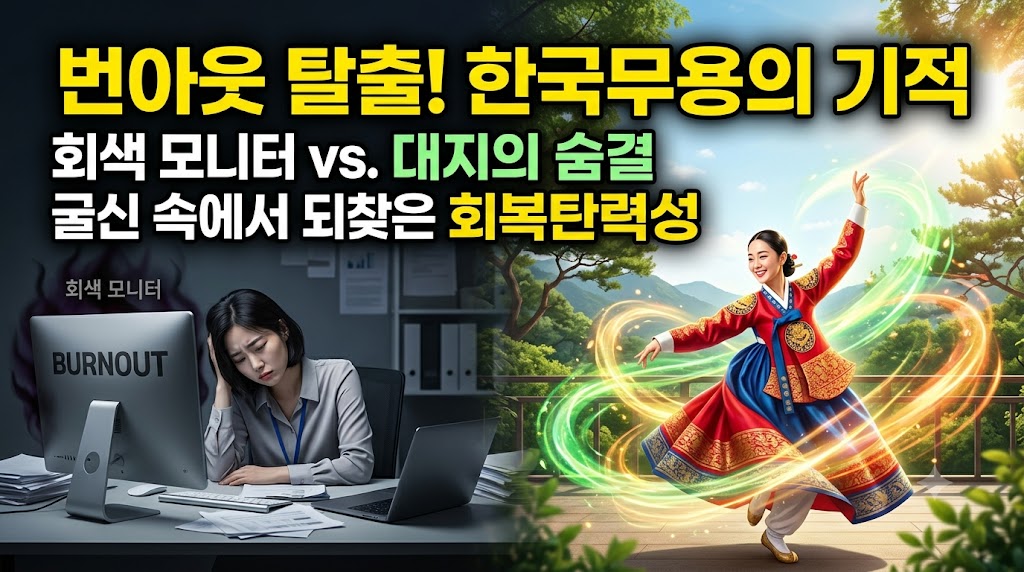 회색 모니터 앞에 멈춰 선 영혼을 깨우는 대지의 숨결: 번아웃에 무너진 직장인들이 한국무용의 굴신 속에서 되찾은 회복탄력성의 기적