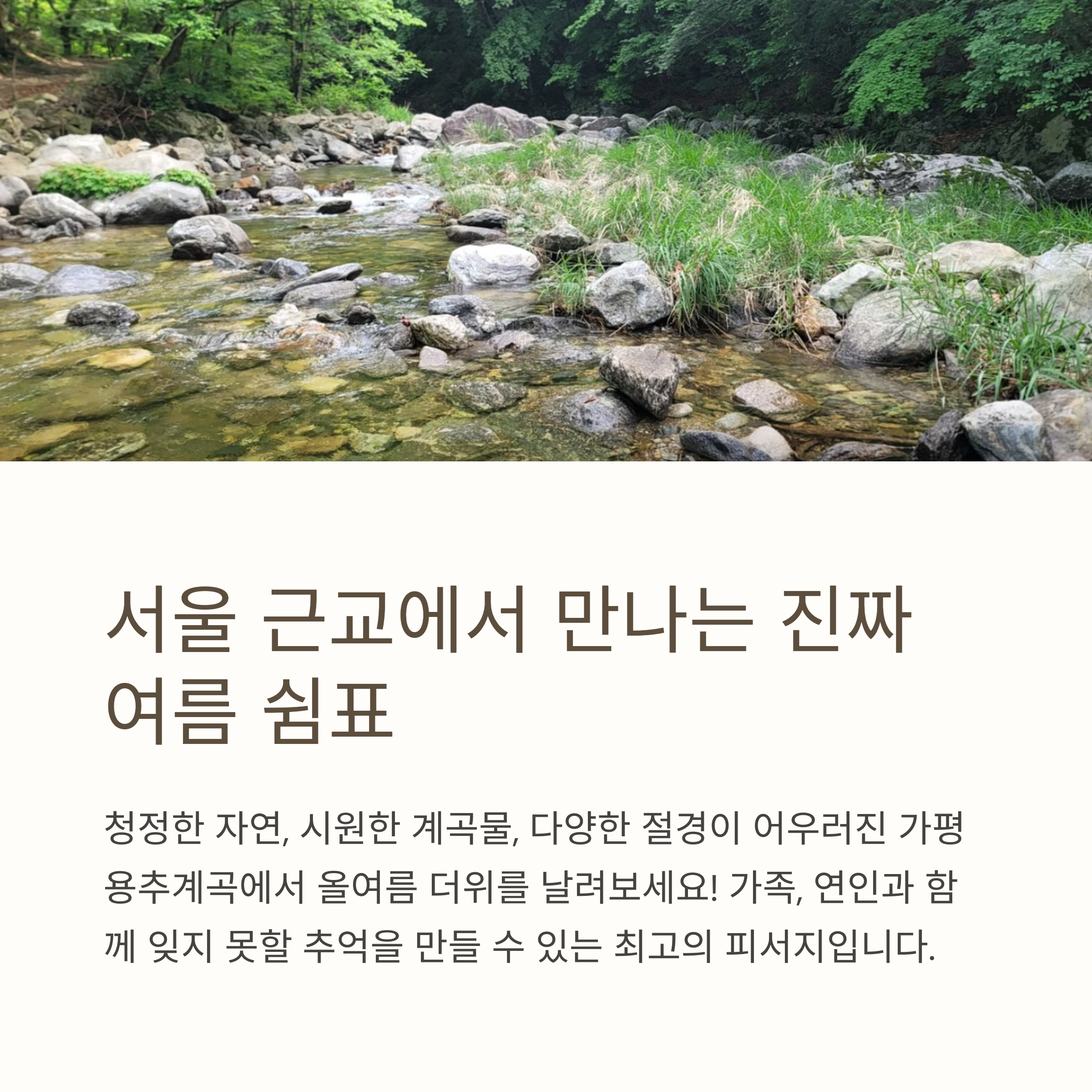 서울 근교에서 만나는 진짜 여름 쉼표