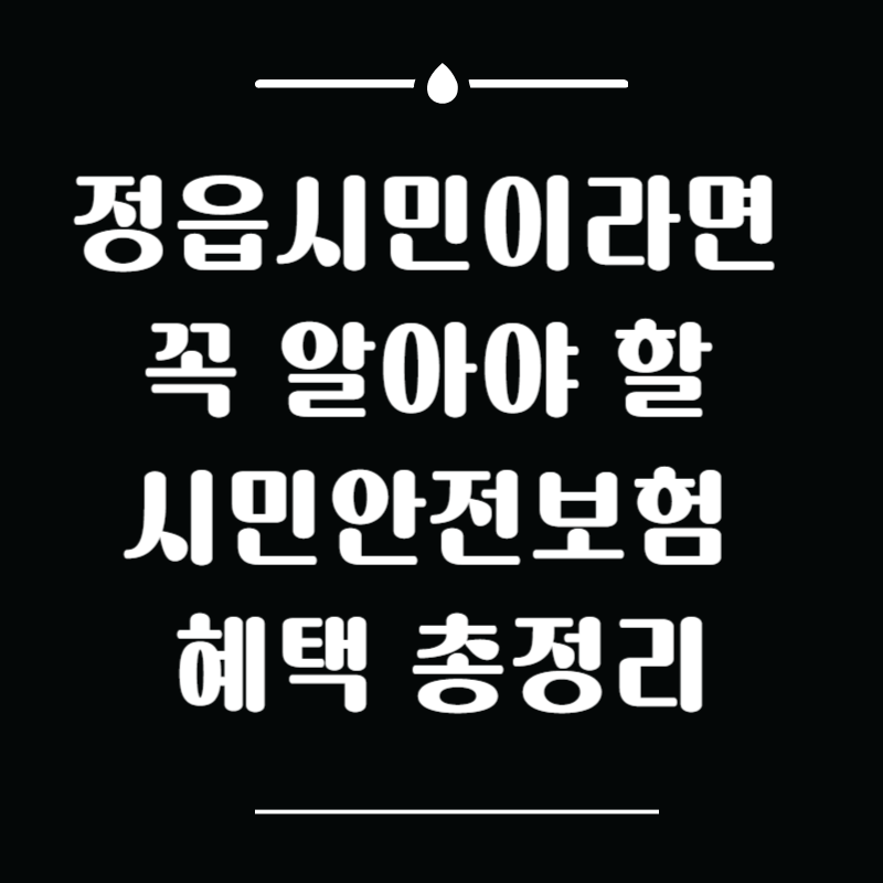 정읍시민이라면 꼭 알아야 할 시민안전보험 혜택 총정리