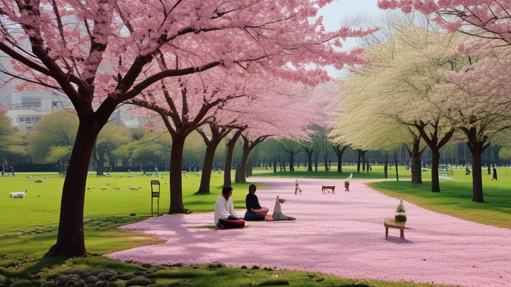 서울숲에 위치한 벚꽃의 모습