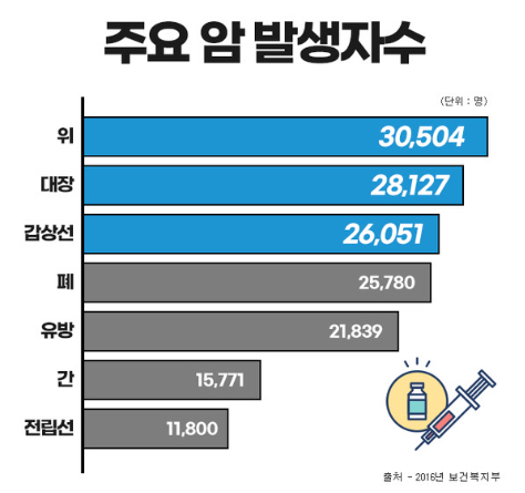 주요 암 발생지수 표