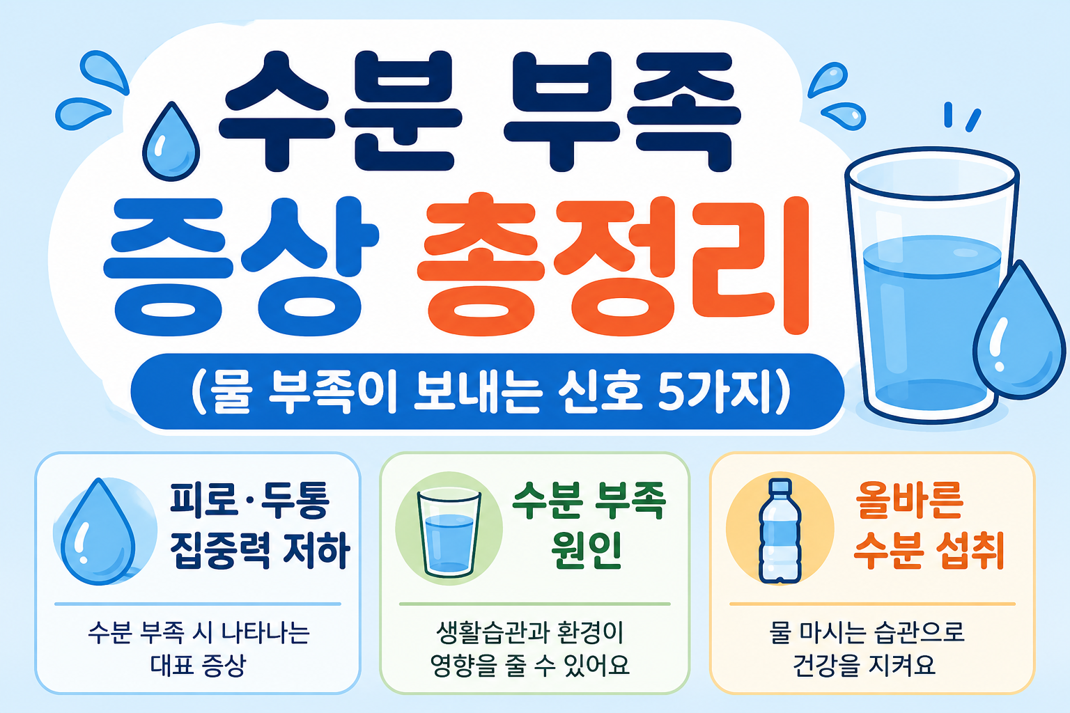 수분 부족 증상 총정리 (물 부족이 보내는 신호 5가지) -사진-