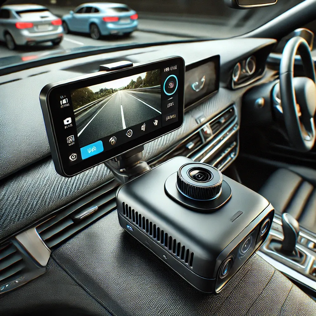 차량 내부에 장착된 블랙박스의 고화질 화면