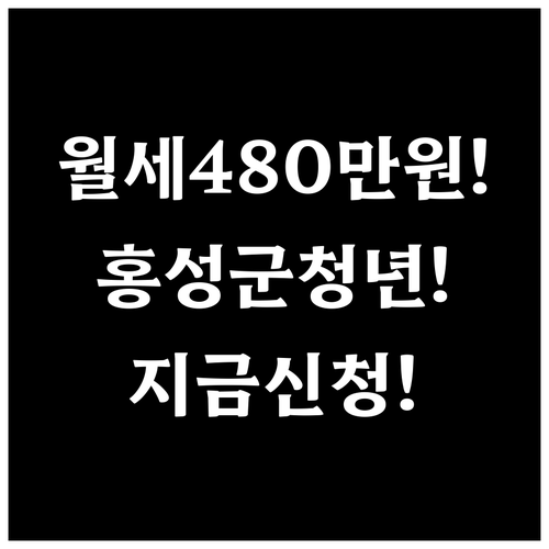 2026년 홍성군 청년월세 480만원..