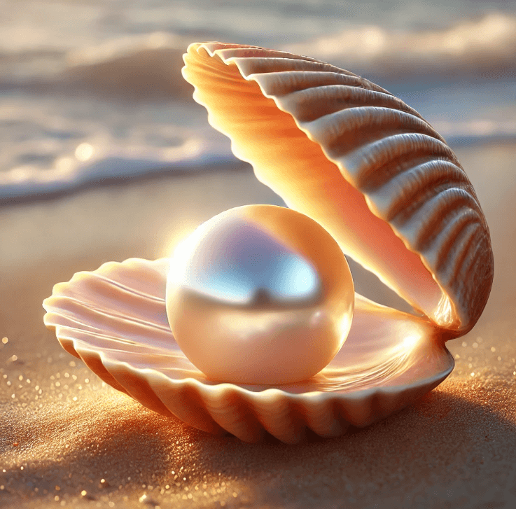 조개 속 진주 사진