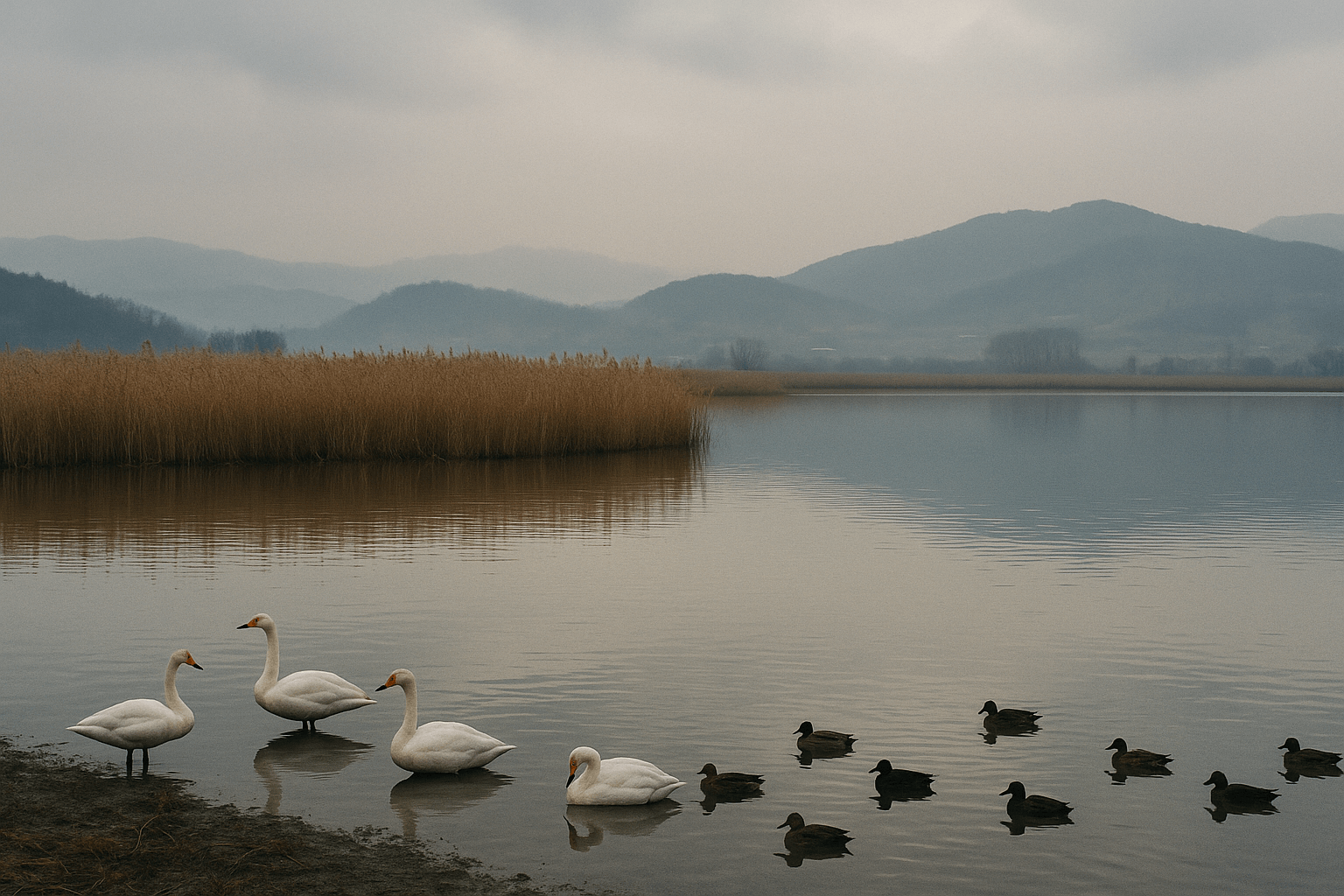 12월 창원 주남저수지에서 즐기는 겨울 철새 관찰과 고요한 생태 풍경의 깊이 있는 매력