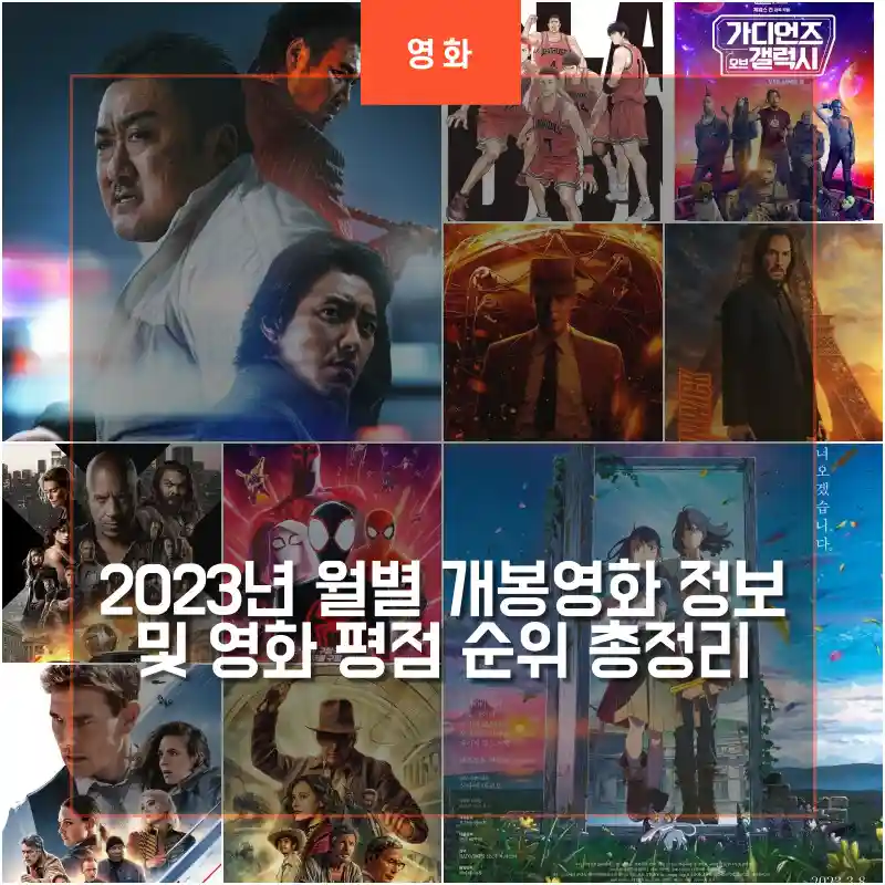 2023년 개봉 영화 포스터를 나열한 썸네일