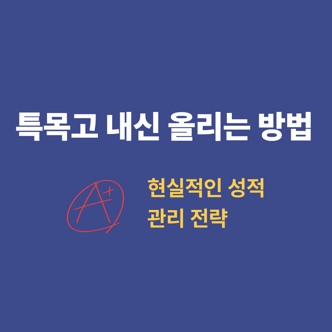 특목고 내신 관리 전략을 설명하는 이미지
