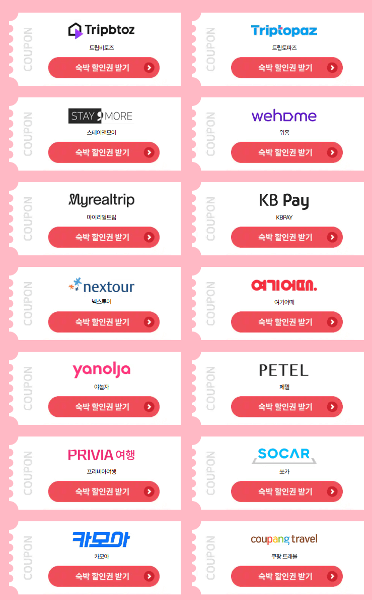 숙박 페스타 쿠폰 발급 및 사용 방법 