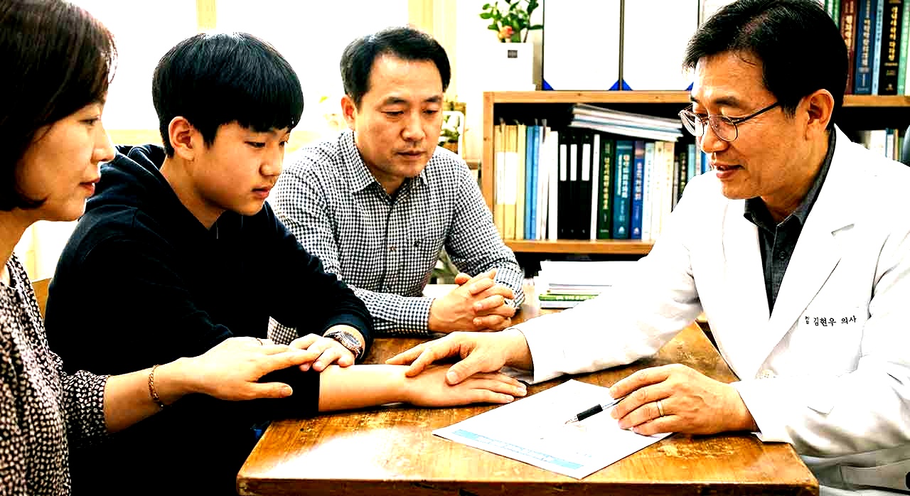 가족이 함께 상담을 받는 모습은 유전 질환 관리의 중요성을 보여준다. [ⓒ이달의건강]