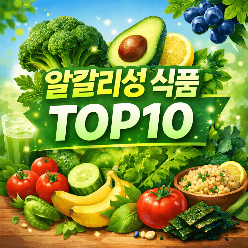 몸속 산성화 잡는 알칼리성 식품 TOP 10 — 피로와 염증을 줄이는 방법