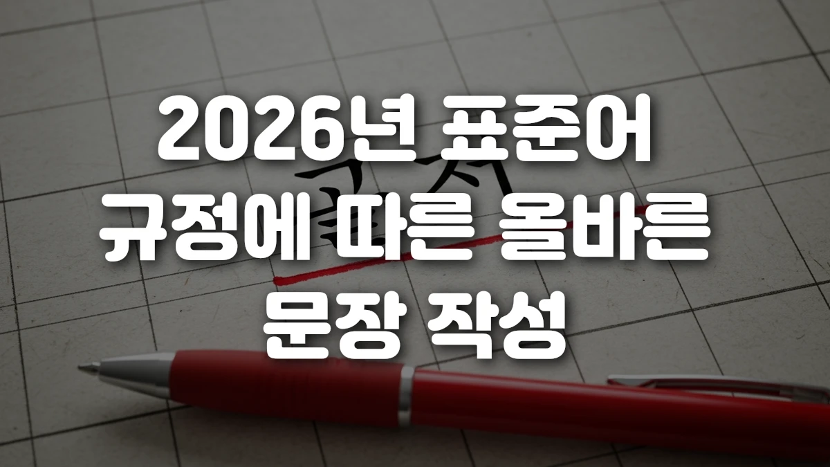 2026년 표준어 규정에 따른 올바른 문장 작성