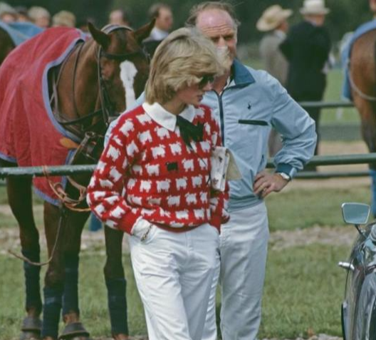 80년대 초 폴로 경기장에서 입었던 검은 양 스웨터