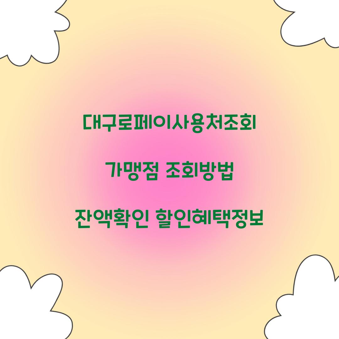 대구로페이사용처조회