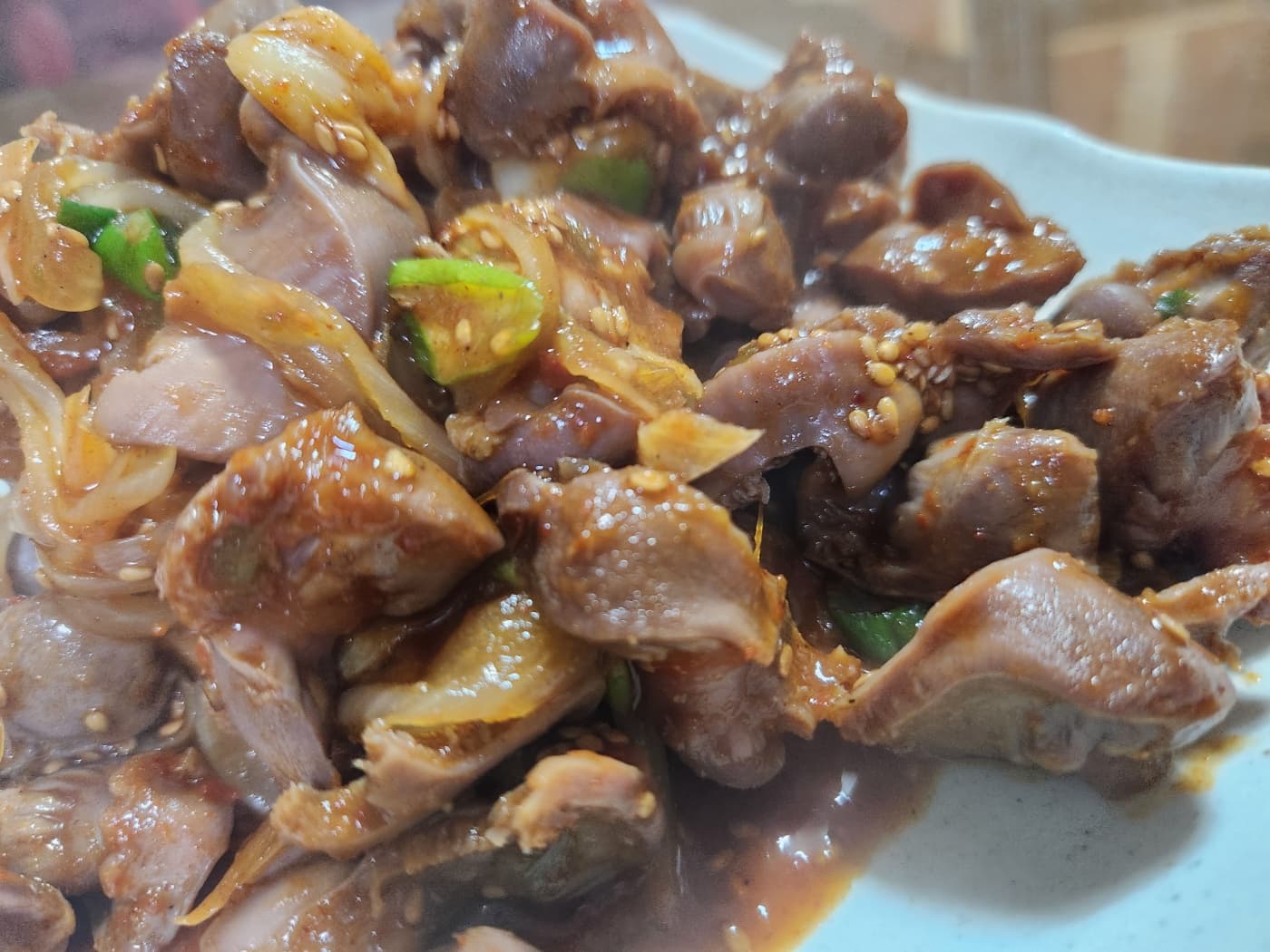 매콤한술안주닭똥집요리