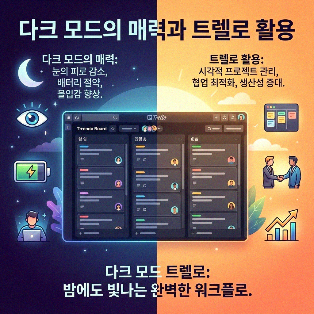 트렐로 다크 테마 설정, 어렵지 않아요