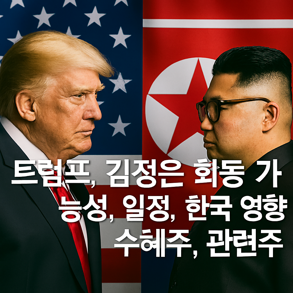 트럼프, 김정은 회동 가능성, 일정, 한국, 미국 영향, 수혜주, 관련주
