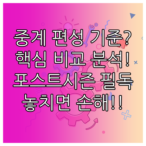 와일드카드 준PO 한국시리즈별 중계 ..