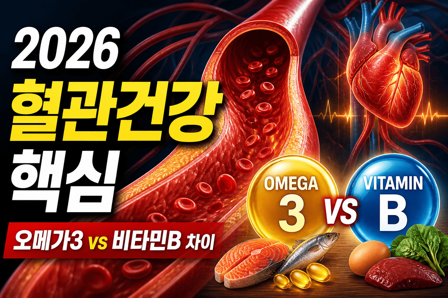 2026 혈관건강 핵심 (오메가3, 비타민B, 차이)