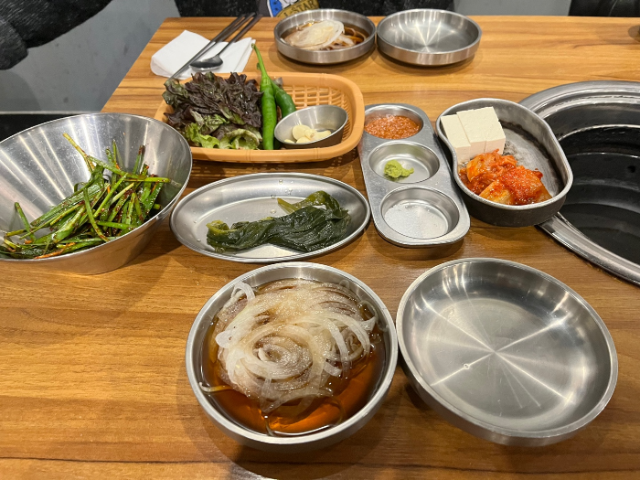 기본 제공 반찬의 모습