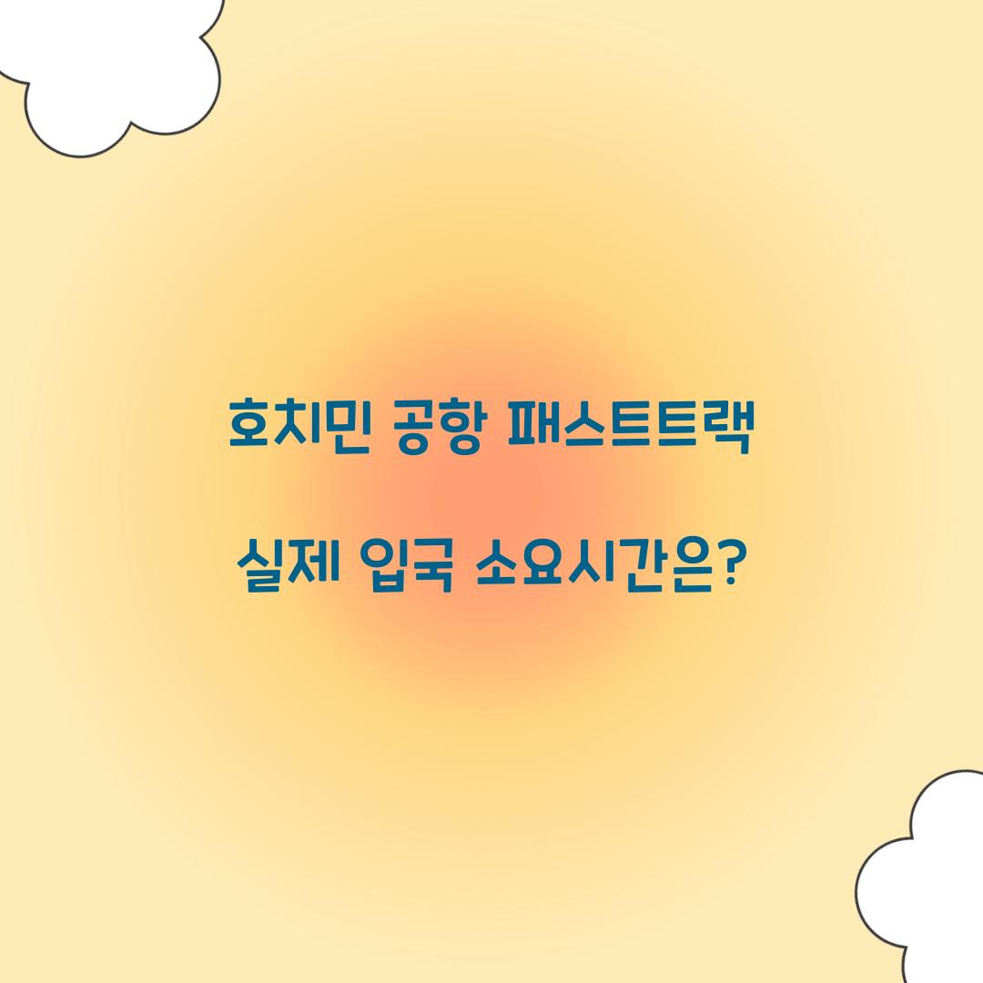 호치민 공항 패스트트랙 실제 입국