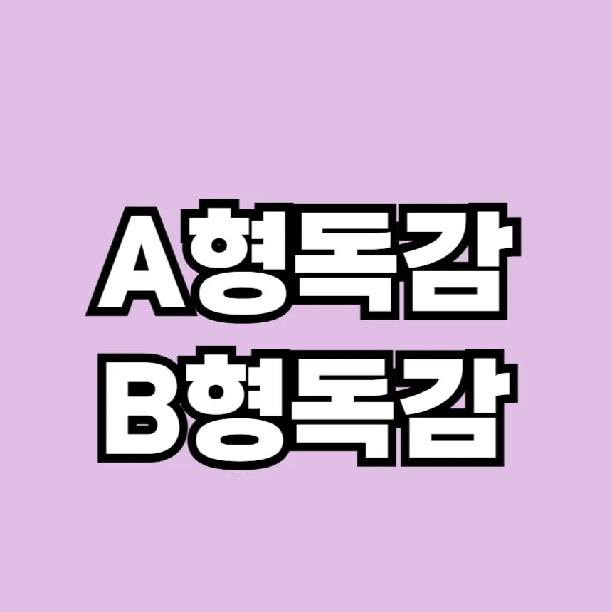 A형 독감과 B형 독감의 차이