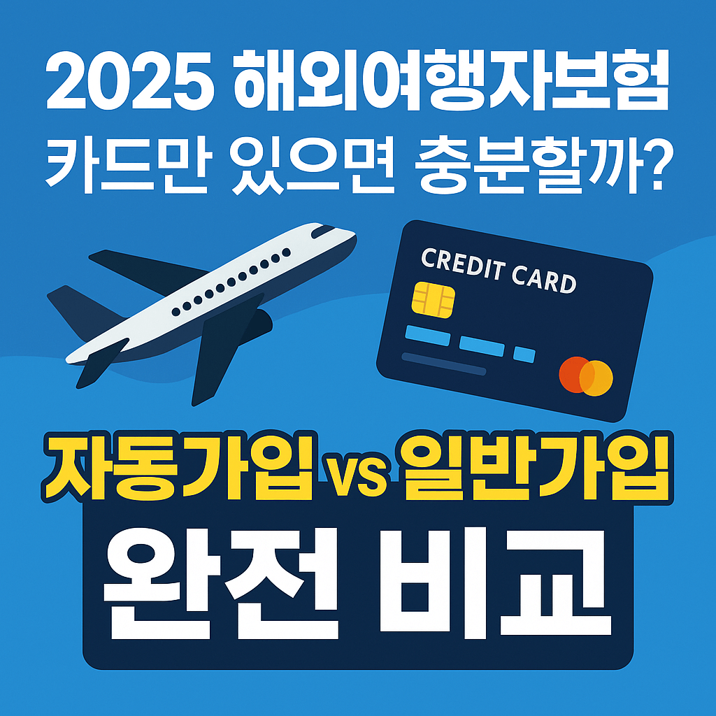 2025 해외여행자보험, 카드만 있으면 충분할까? 자동가입 vs 일반가입 완전 비교