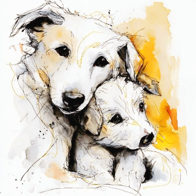 반려동물의 움직임에서 얻는 추상화 스케치