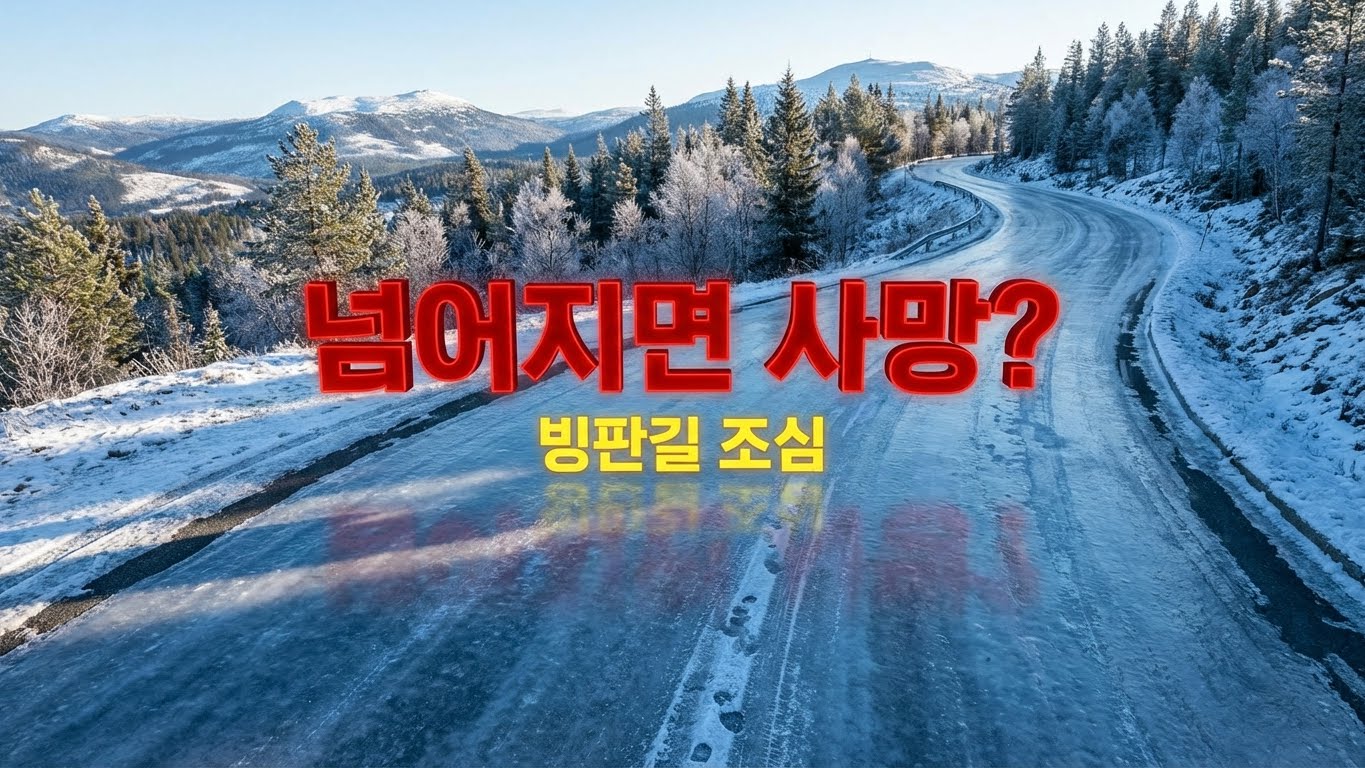 겨울철 빙판길 미끄럼 주의 경고 및 노인 낙상 사고 위험성