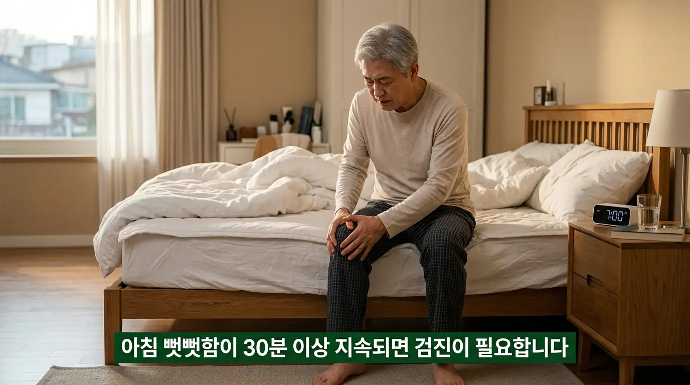 무릎에 물이 찰때 계단 통증 열감 아침 뻣뻣함 증상 설명