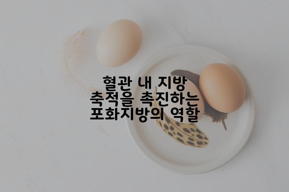 혈관 내 지방 축적을 촉진하는 포화지방의 역할