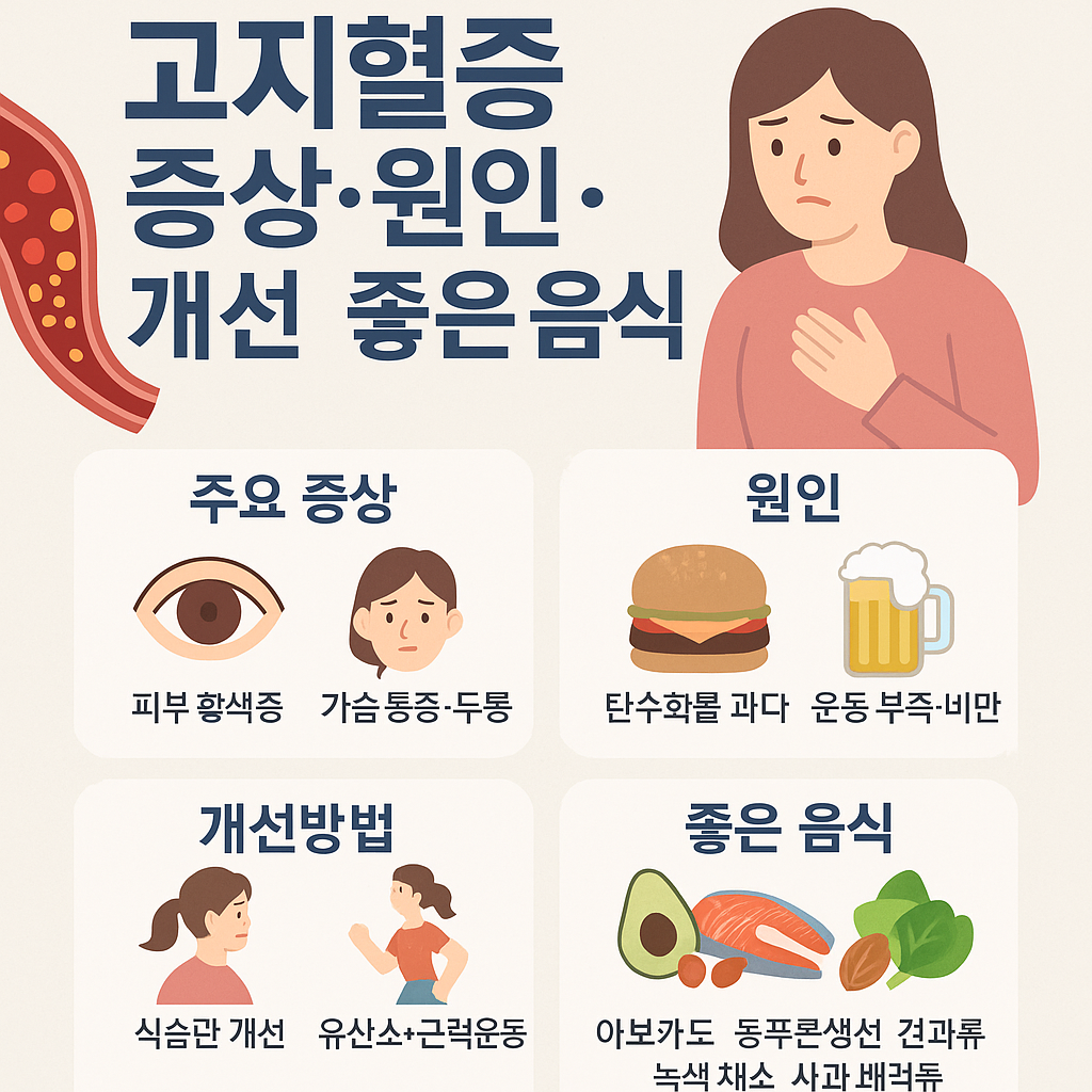고지혈증 증상 원인 개선방법 고지혈증에 좋은 음식