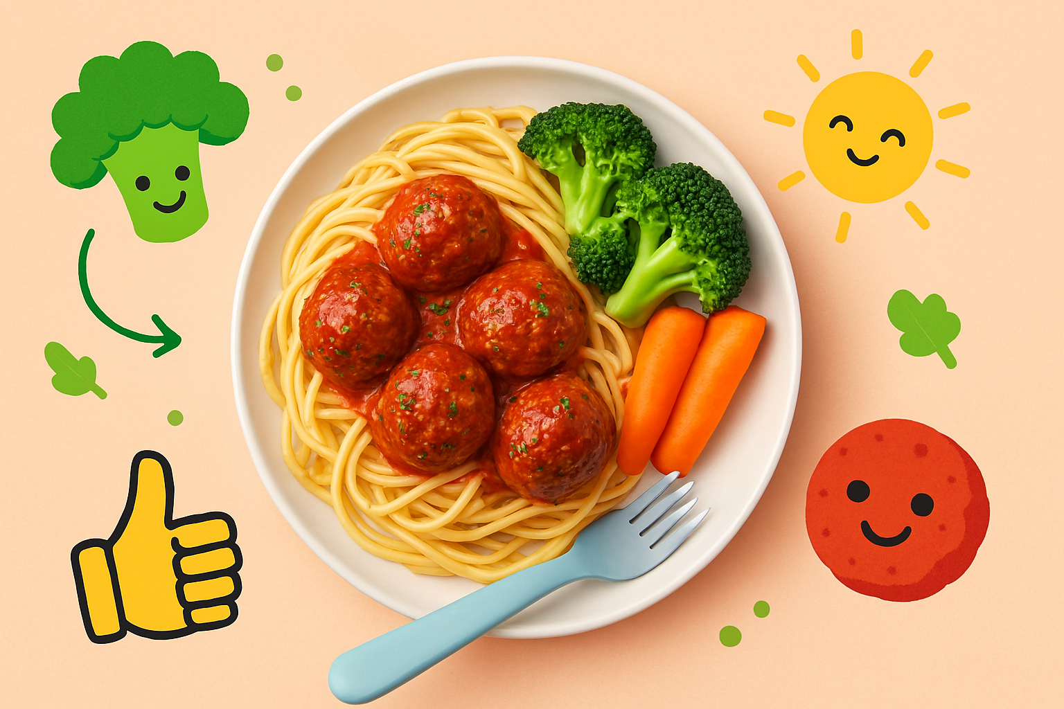 초록 채소가 보이지 않게 들어간 아이용 미트볼 음식 이미지
