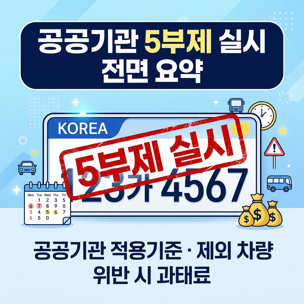 차량5부제 시행 현황, 공공기관 단속 기준과 면제 대상 정리